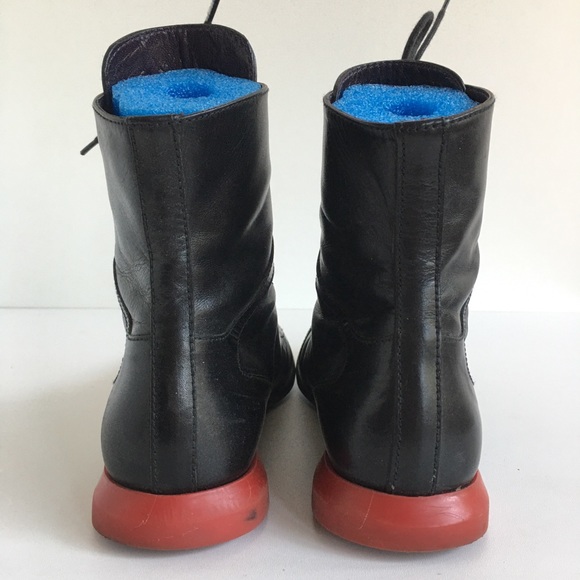 E-mail Women US 7 UK 5 Black Leather Lace-Up Boots - Picture 7 of 12